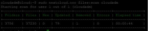 сканирование файлов Nextcloud